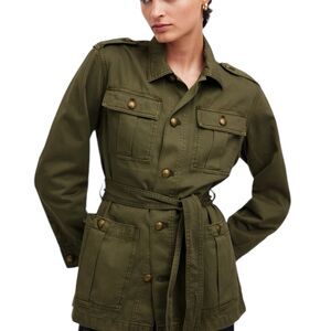 NWD Madewell Faded Ivy Green Chino Safari Jacket Button Closure Women’s XXS